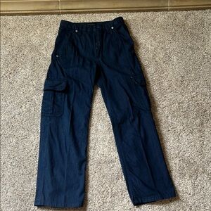 Banana Republic Wide Leg Dark Cargo Jeans